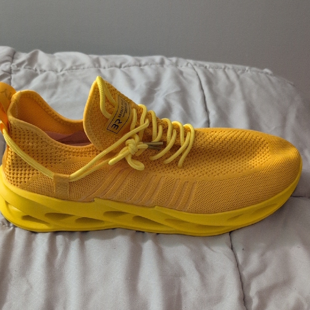 Vibrant Yellow Mesh Sneakers